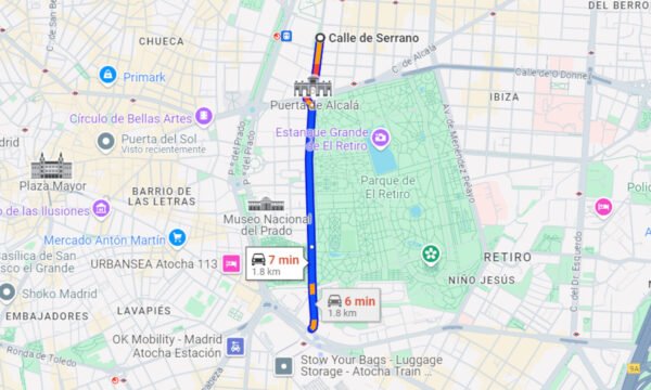 Estación de Atocha → Barrio de Salamanca (Calle Serrano)